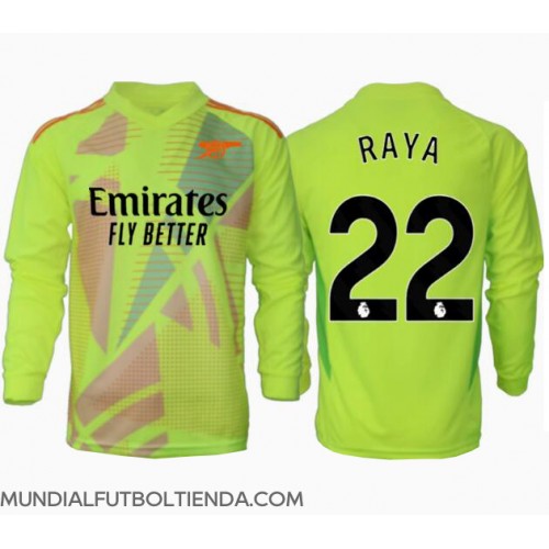 Camiseta Arsenal David Raya #22 Portero Primera Equipación Replica 2024-25 mangas largas